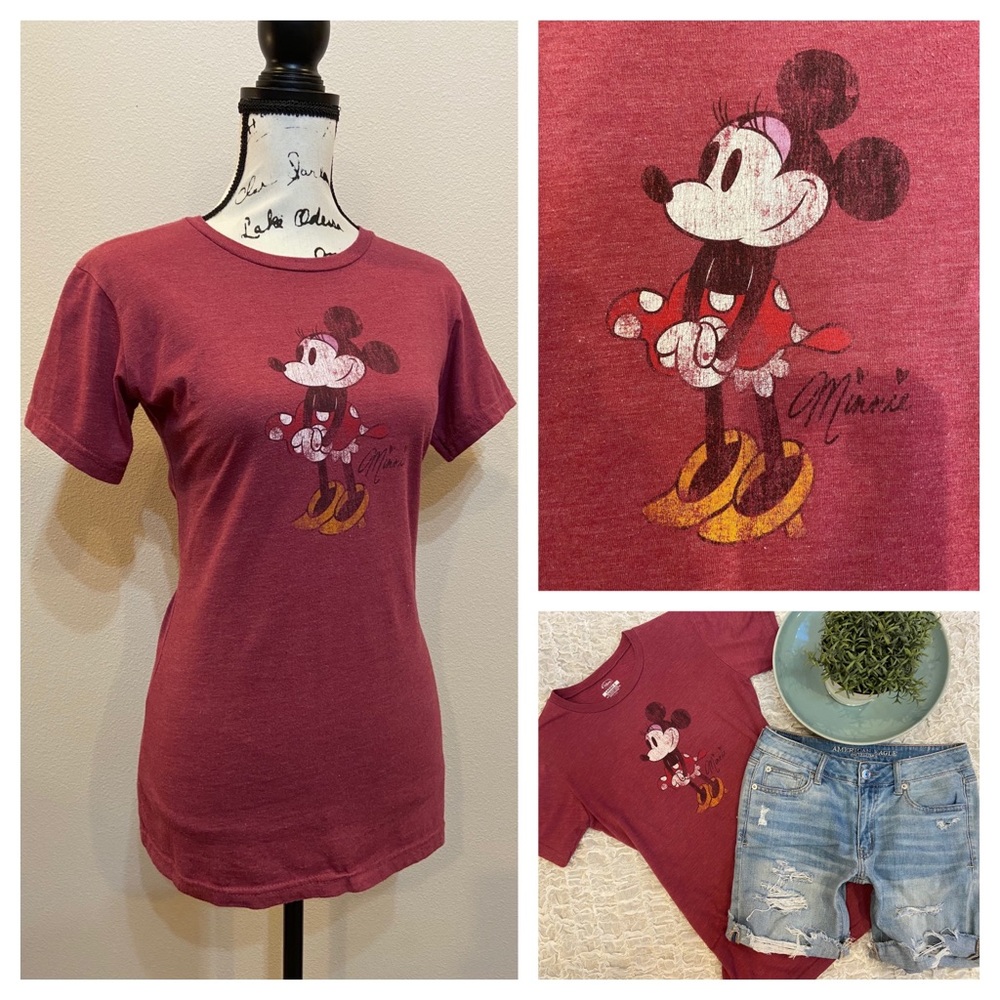 Minnie Mouse Tee T Shirt Short Sleeve Disney Top